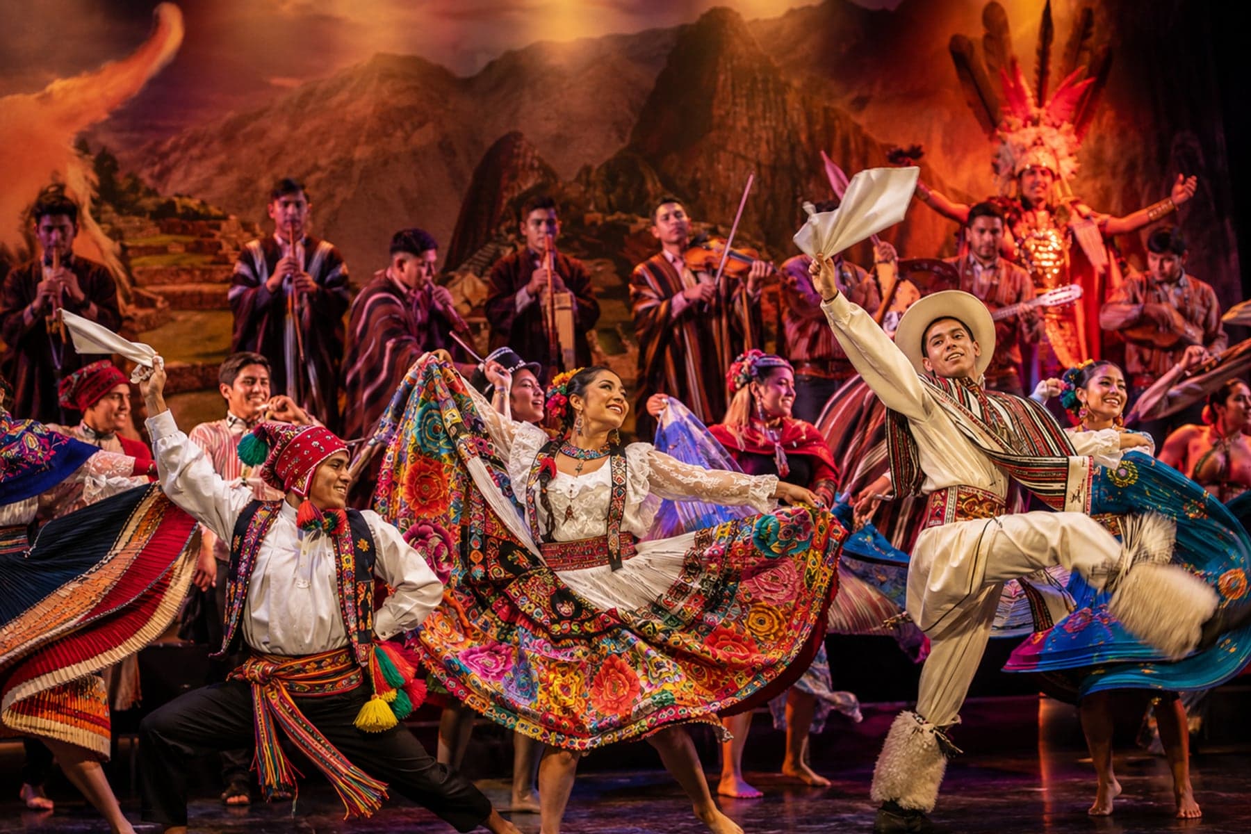 Peru Baila troupe performing a vibrant staged dance